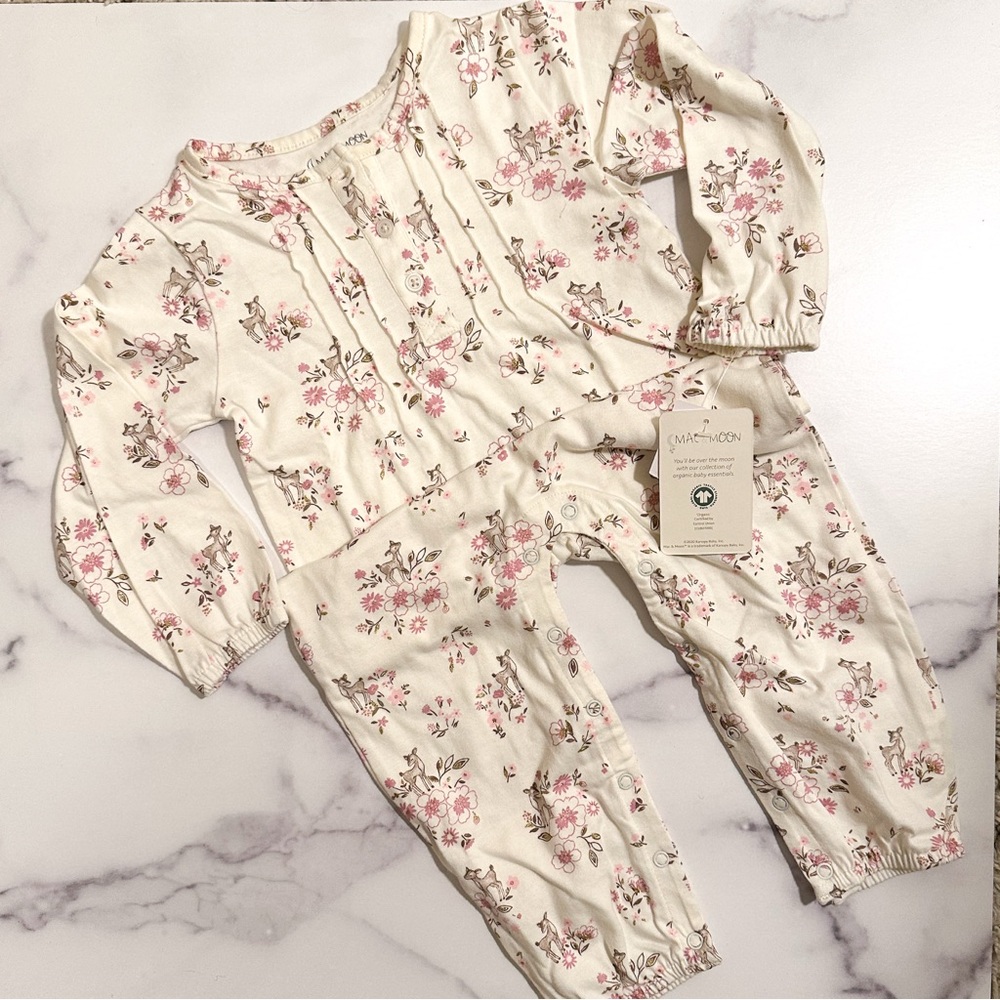 Mac & Moon Floral Cream Bodysuit for Kids